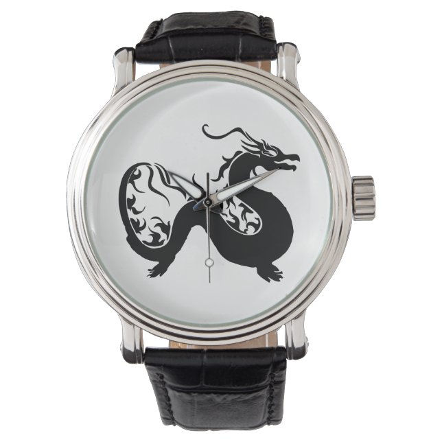 Montre Silhouette de dragon asiatique (devant)