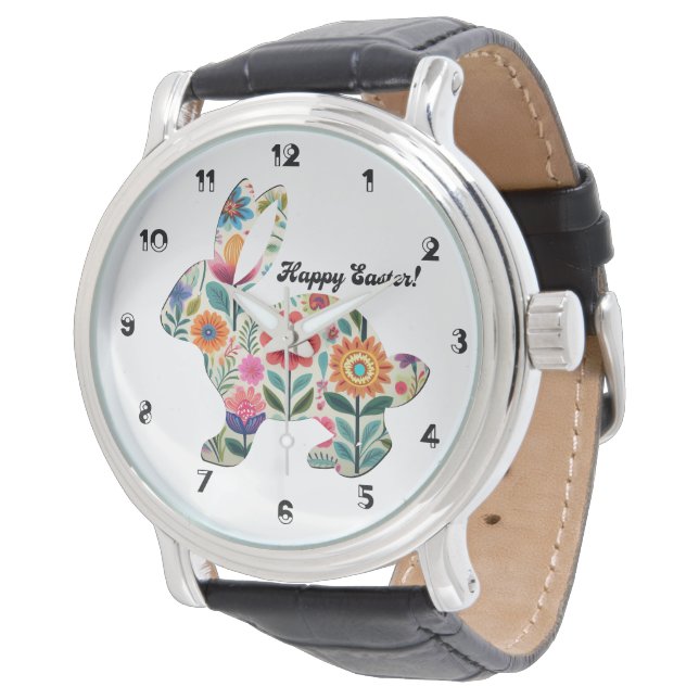 Montre Silhouette de lapin de Pâques (Incliné)