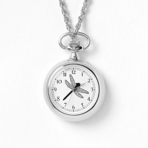 Montre Silhouette de libellule noire