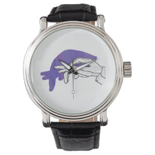 Montre Silhouette de main Fourmilier Violet