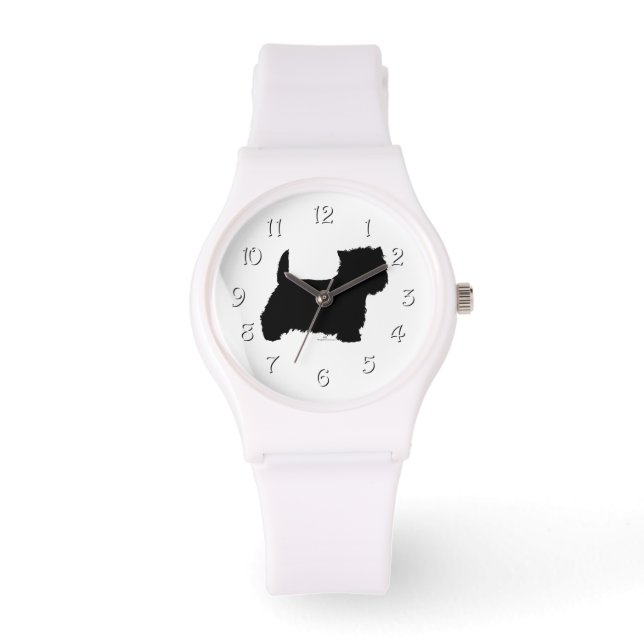 Montre Silhouette de Westie debout (Recto)