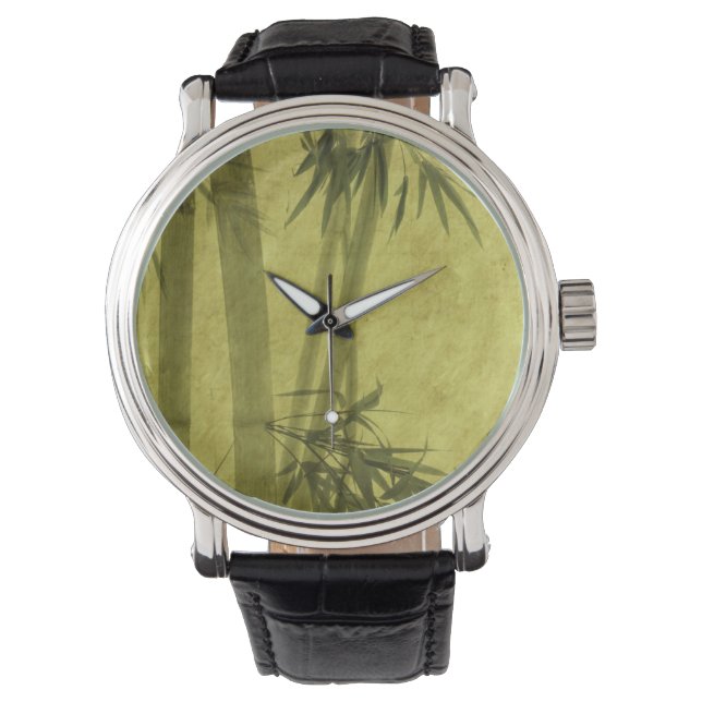 Montre Silhouette des branches d'un bambou sur papier (devant)