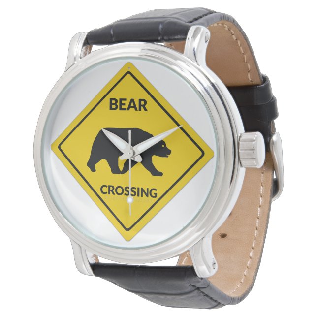 Montre Silhouette d'ours de l'enseigne de passage d'ours  (Incliné)