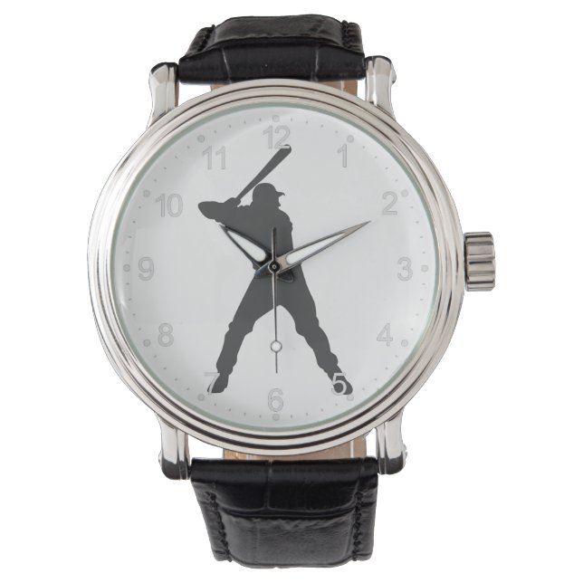 Montre Silhouette du joueur de baseball (devant)