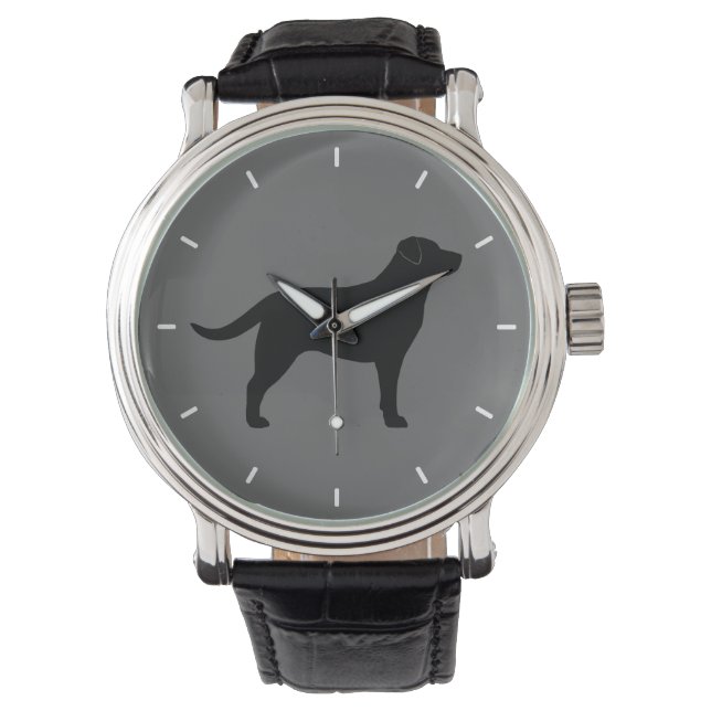 Montre Silhouette du trieur du Labrador noir (devant)