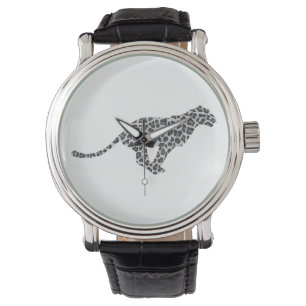 Montre Silhouette gris léopard et gris clair