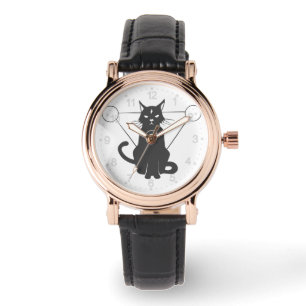 Montre Silhouette magique du chat - Choisir la couleur ar