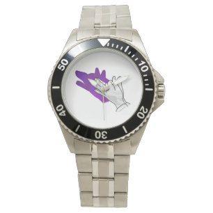 Montre Silhouette main Wolf pourpre
