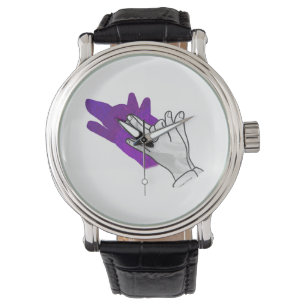 Montre Silhouette main Wolf pourpre