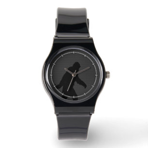 Montre Silhouette Noire Bigfoot Style Fibre de Carbone