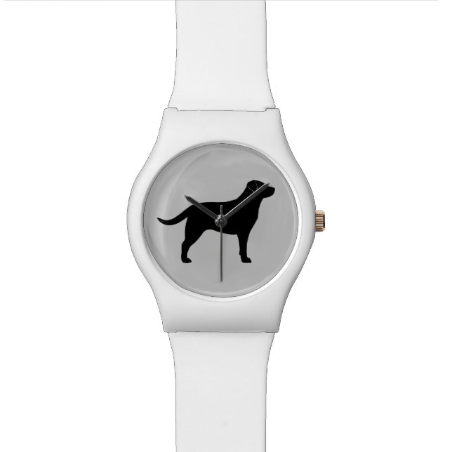 Montre Silhouette noire de labrador retriever (Fermer)