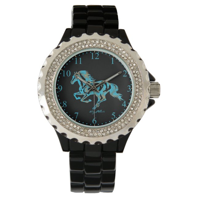 Montre Silhouette Turquoise Et Or (devant)