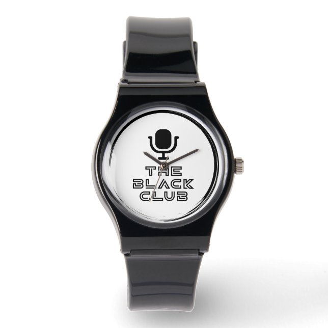 Montre Silicone Black Club Watch avec logo noir (Recto)