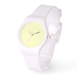 Montre Silicone blanc à cadran jaune pâle