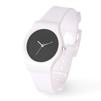 Montre Silicone blanc cadran noir