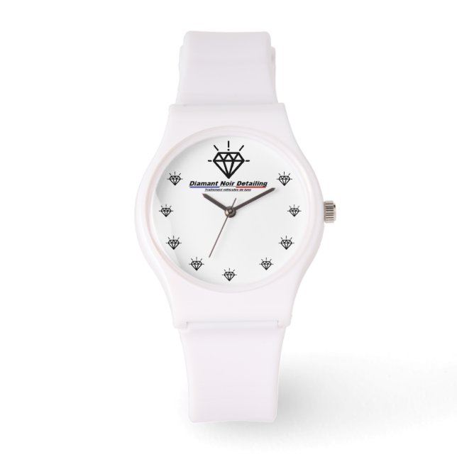 Montre Silicone Diamant Noir Detailing (Recto)