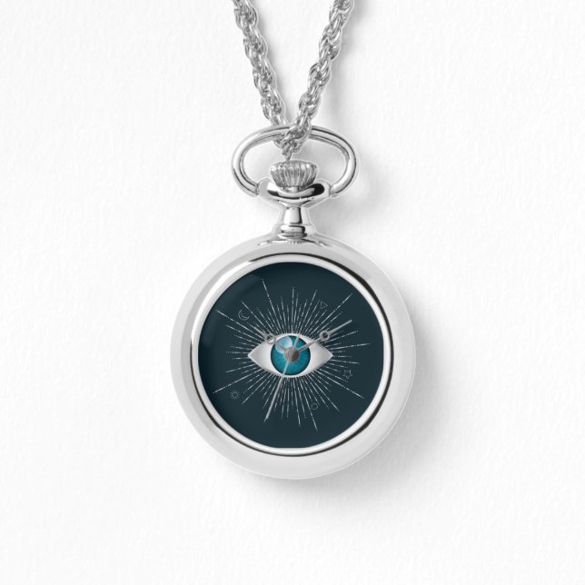 Montre Silver et bleu Turquoise Mystic Aqua Eye Evil Naza (Recto)