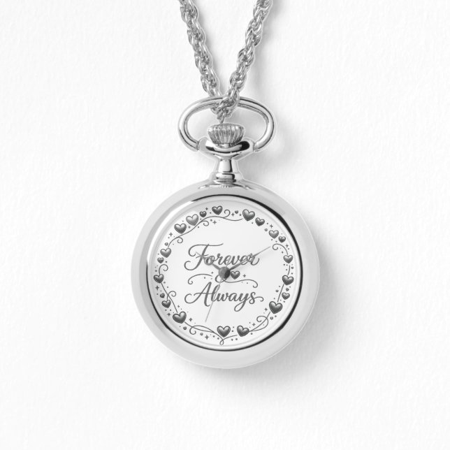 Montre Silver locket watch "Forever Always" with heart de (Recto)