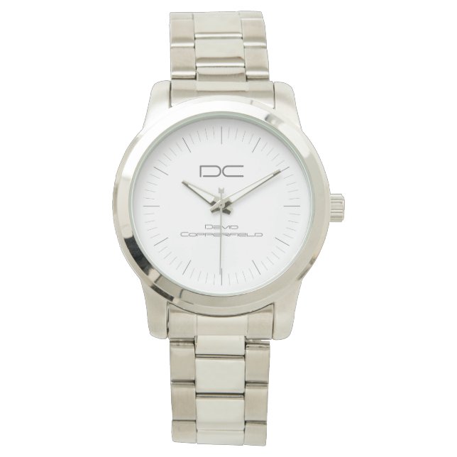 Montre Silver moderne Nom personnalisé Monogramme Groomsm (devant)