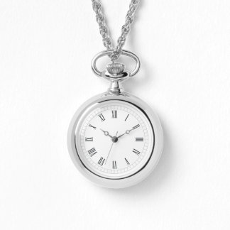 Montre Silver Roman Numeral Pocket Watch