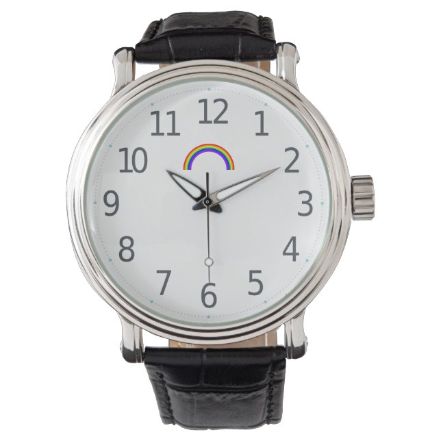 Montre Simple couleur LGBT Pride Regarder arc-en-ciel Hom (devant)