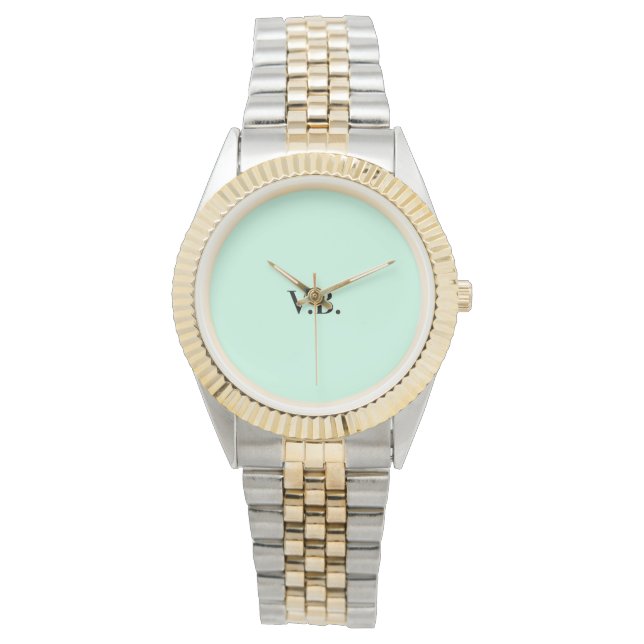 Montre Simple couleur unie ajouter nom texte monogramme  (devant)
