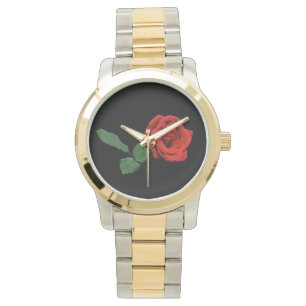 Montre simple de rose rouge