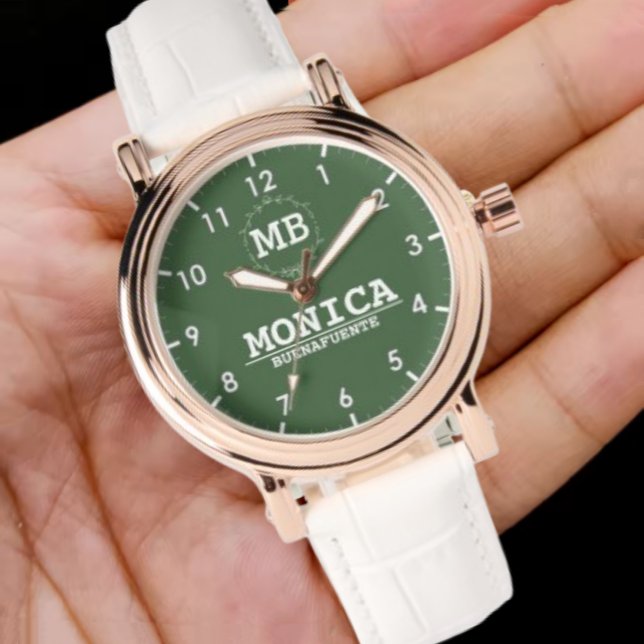 Montre Simple green minimal Monogram (Créateur téléchargé)