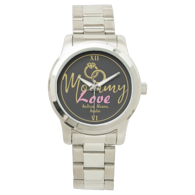 Montre Simple luxe maman maman maman Noms personnalisé (devant)