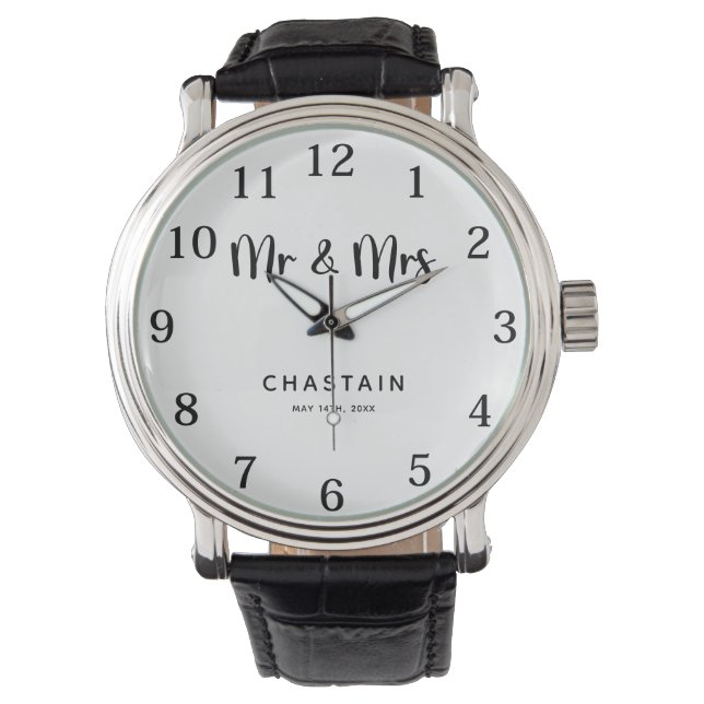 Montre Simple, M. & Mme | Monogramme Mariage (devant)