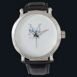 Montre simple minimum ajouter nom monogramme violet vert<br><div class="desc">belle conception</div>