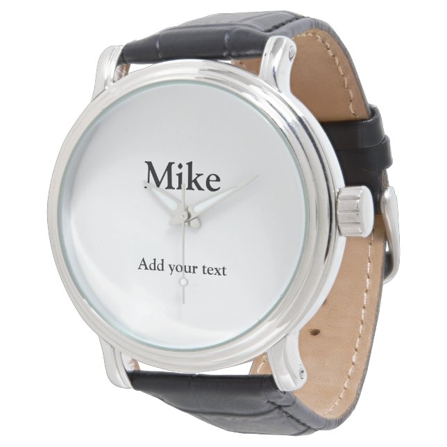 Montre simple minimum ajouter votre nom MONOGRAM GROOMSME (Incliné)