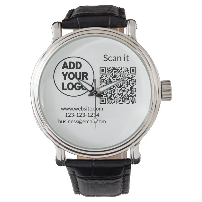 Montre Simple minimum q r code ajouter logo code d'analys (devant)