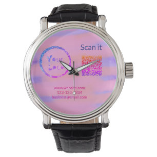 Montre Simple minimum q r code ajouter logo code d'analys