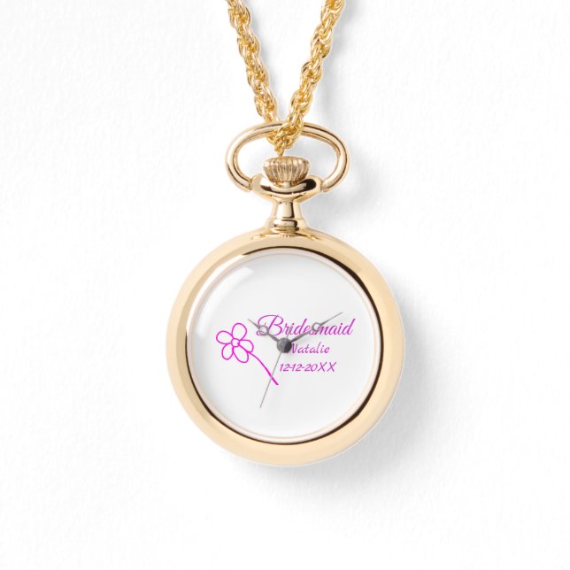 Montre Simple minimum rose bridesmaid ajouter le nom de l (Recto)