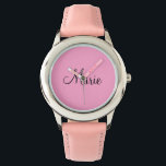 Montre simple rose clair minimal ajouter votre nom girly<br><div class="desc">belle conception</div>