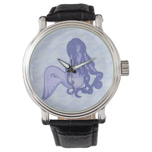 Montre Sirène assise bleue