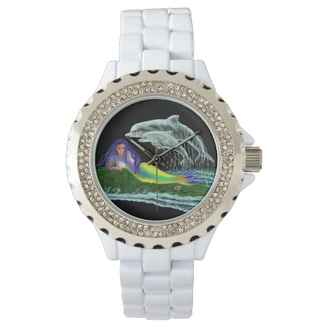 Montre Sirène avec dauphins (devant)