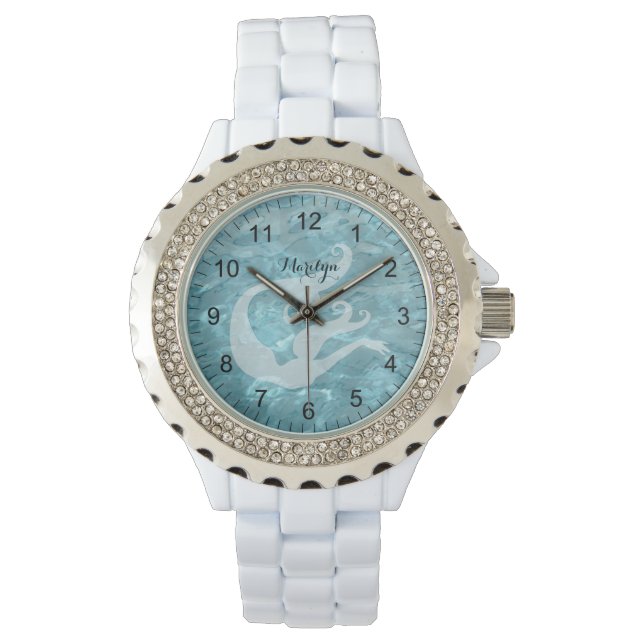 Montre Sirène dans l'eau d'une piscine aquatique - Photog (devant)