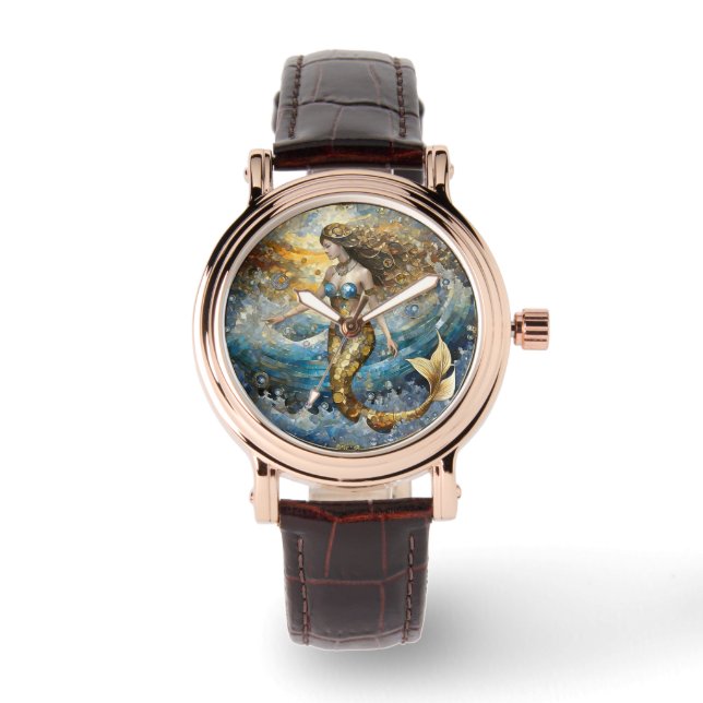Montre Sirène dans les vagues de l'océan (Recto)