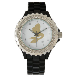 Montre *~* Sirène de Parties scintillant d'or pour filles