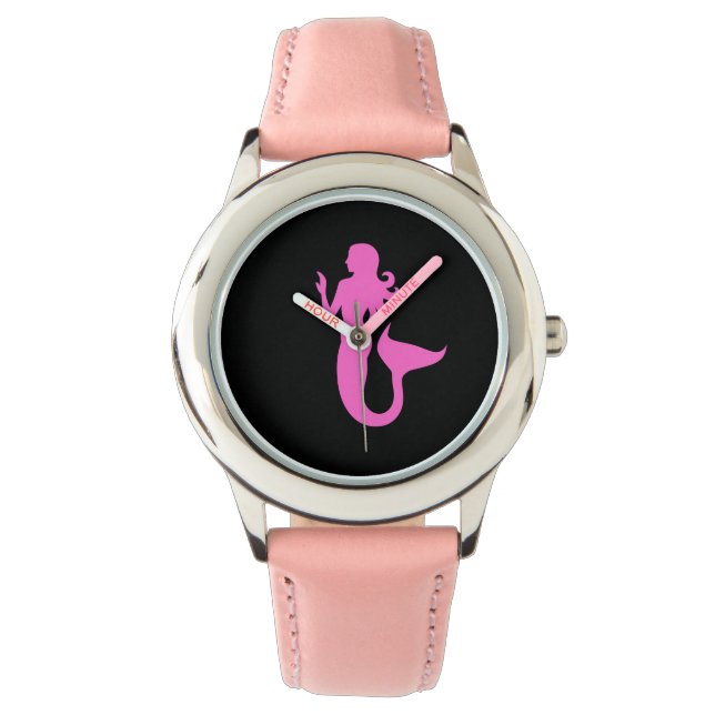 Montre Sirène Ocean Glow_Pink-on-Black (devant)
