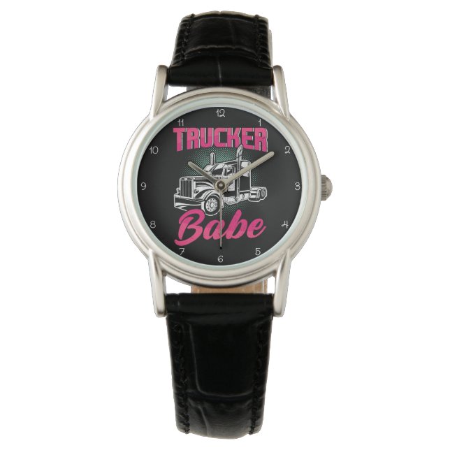 Montre Six-Word Title: Trucker Babe Pink Gold Strength (devant)