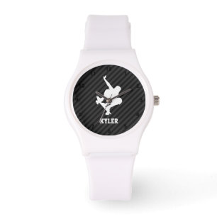 Montre Skateboard ; Gris noir et gris foncé