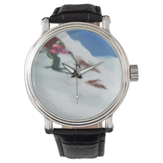 Montre Skiing Snow Mountain Art