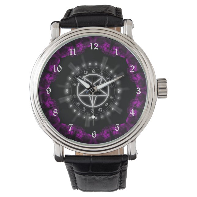 Montre Skulls and Runes Pentagram Goth (devant)