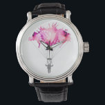 Montre Skydiver, Parachute. Sport De Plongée En Plein Air<br><div class="desc">Skydiver, Parachute. Le parachutage sportif. Plongée en ciel. Illustration de l'aquarelle. Skydiver Watch. Ce parachutiste en skydiving avec l'aquarelle fait un cadeau mignon pour une femme ou un homme de plongée en ciel ou quelqu'un qui adore ce sport aérien génial. Parachutiste accroché à un nuage d'aquarelle de nuages de couleur...</div>