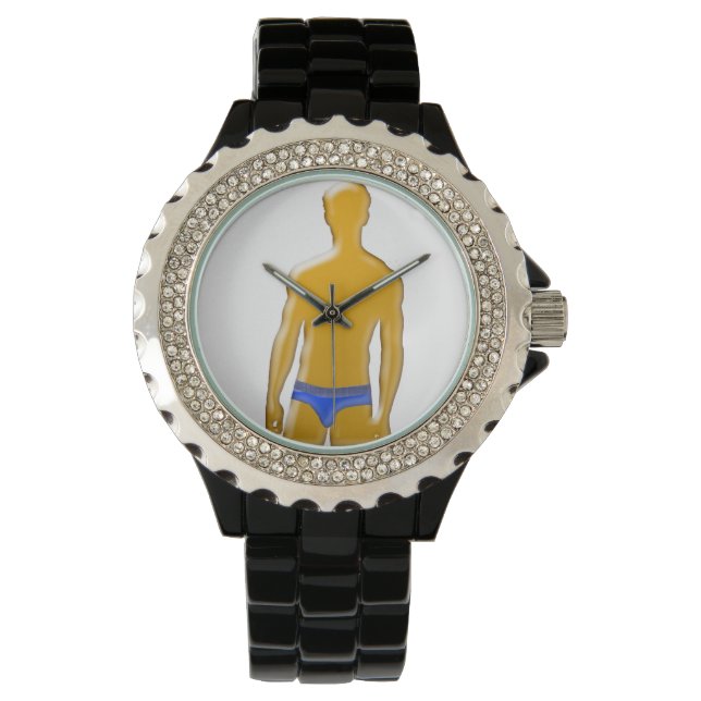 Montre slip bleu homme orange (devant)
