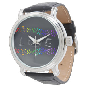 Montre SlipperyJoe aime les bulles rouge orange jaune ver
