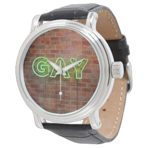 Montre SlipperyJoe illuminé néon gay signe lumineux vif